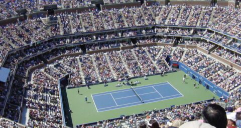 Interior do Arthur Ashe Stadium, principal quadra do US Open em Nova York